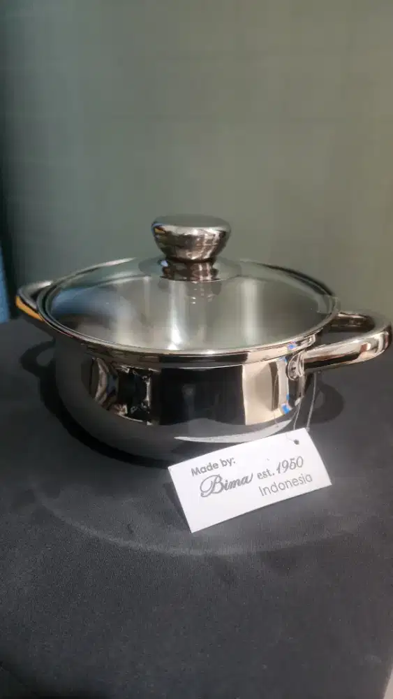 Bima Morgan Ware Sauce Pot 16 cm dengan tutup kaca