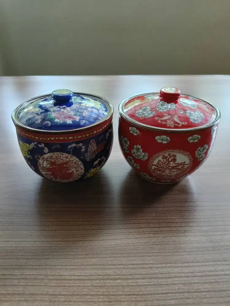 JUAL 2 SET MANGKOK KERAMIK SERBAGUNA ASLI TIONGKOK