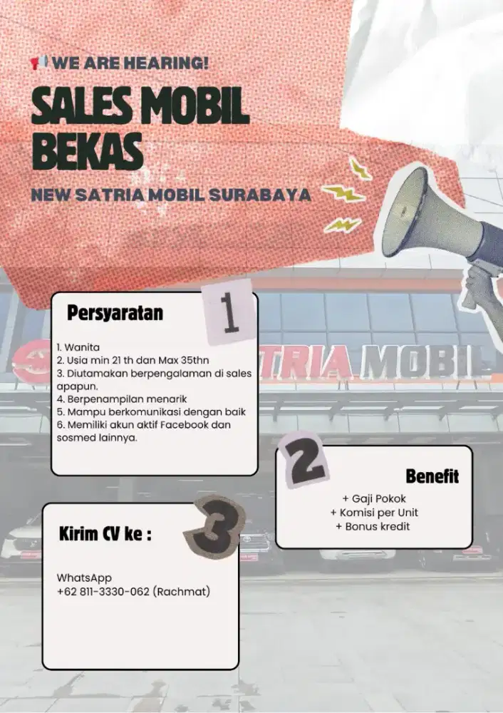 Sales Counter Mobil Second Pengalaman