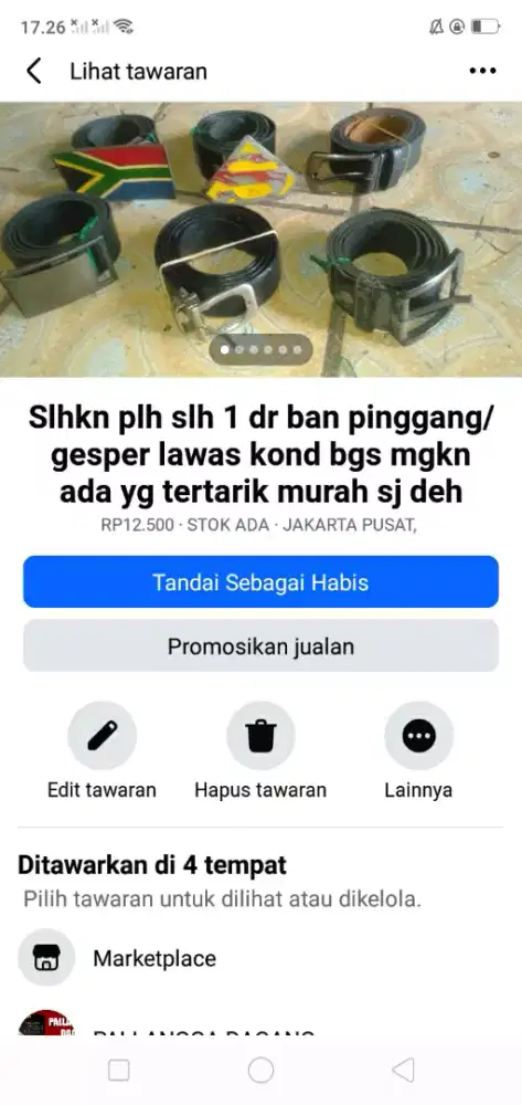 Slhkn plh slh 1 dr ban pinggang pria lawas kond bgs hrg murah sj cpt
