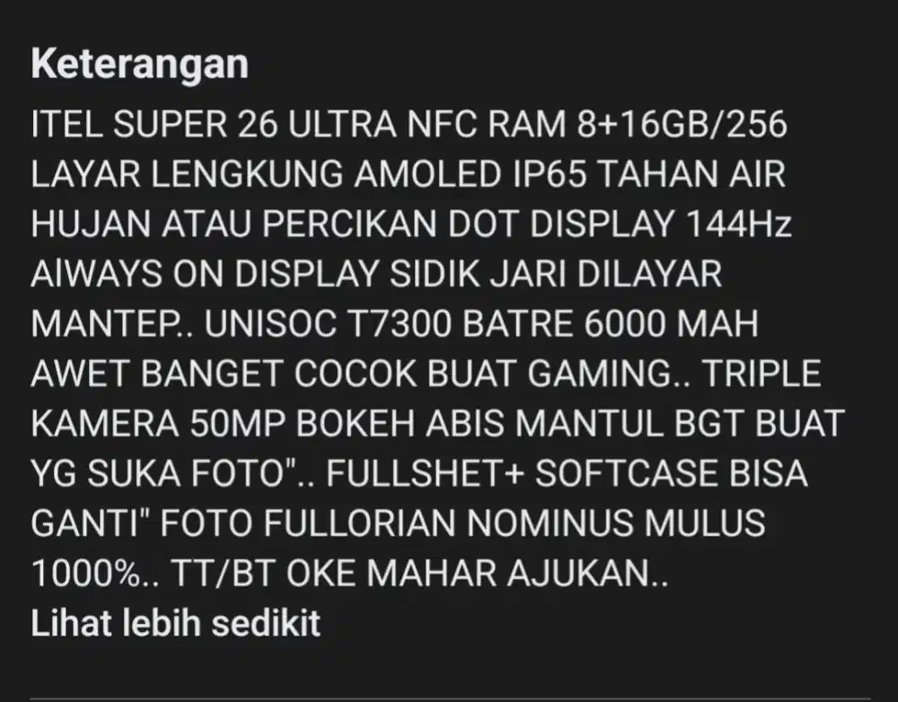 ITEL S26 ULTRA AMOLED