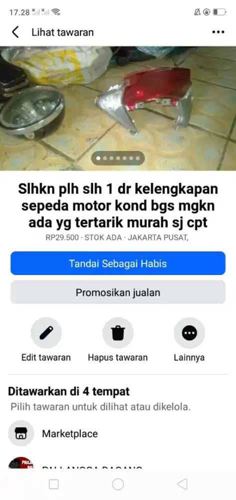Slhkn plh slh 1 dr lampu DPN atau blkg utk sepeda/motor kond hdp murah