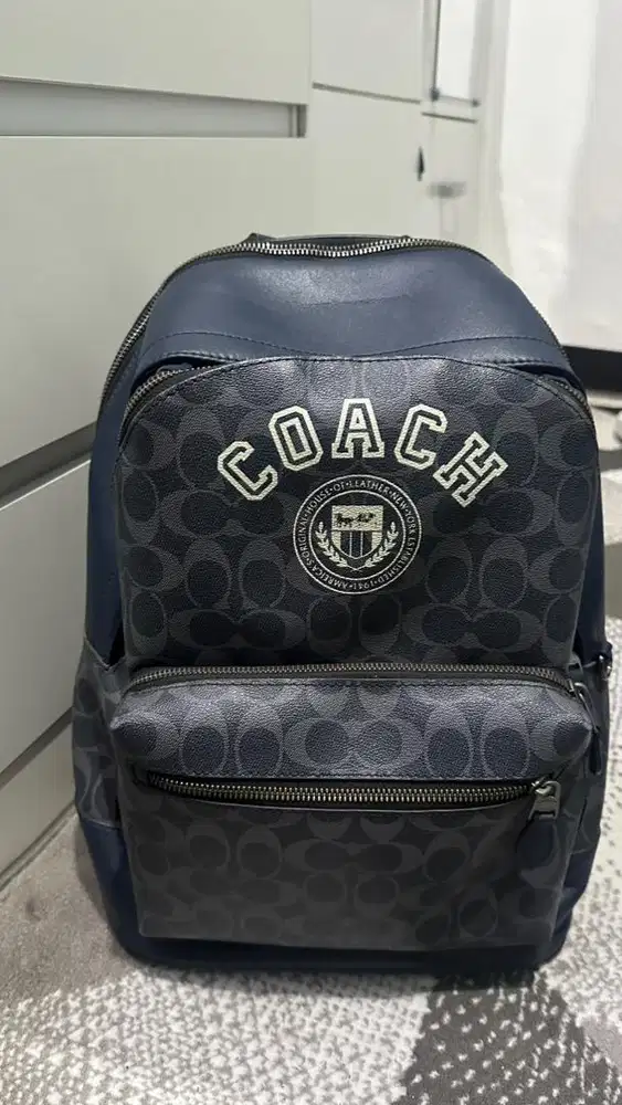 Coach Academy Backpack – Signature Canvas with Coach Crest Patch