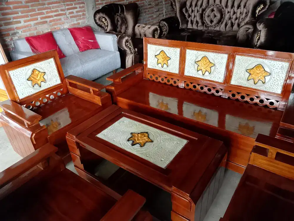 Kursi Domini 3111 + Meja KAYU JATI