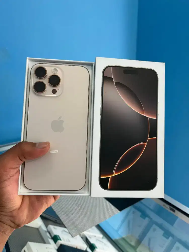 16 promax 256gb ibox dessert titanium garansi on bh 100% likenew mulus