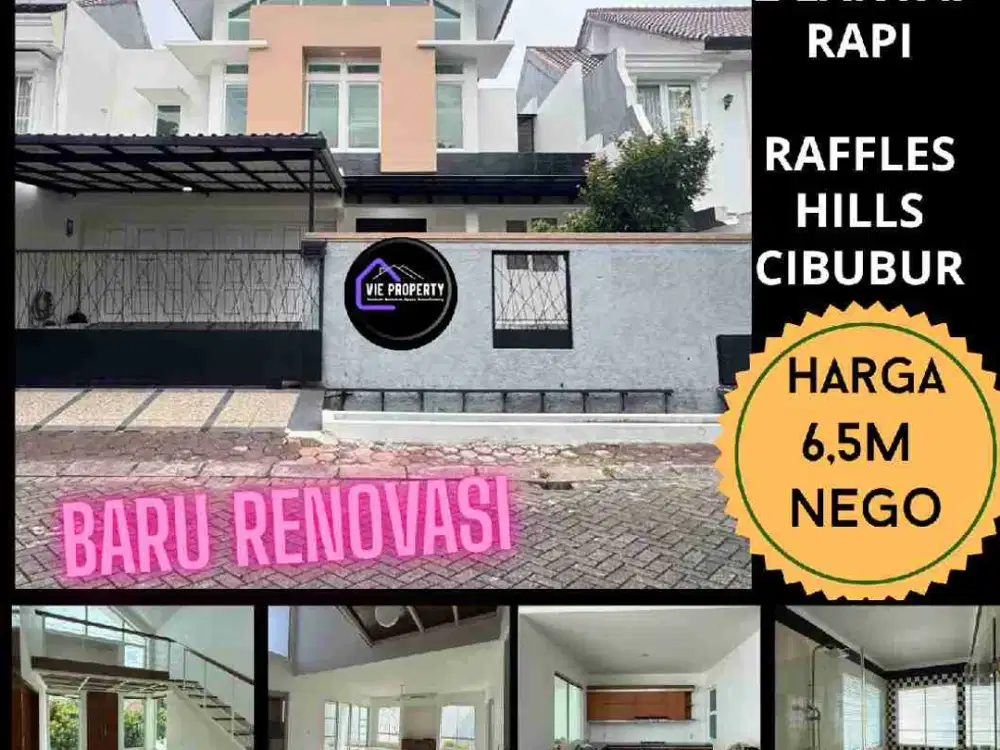Dijual rumah mewah baru renovasi luas di Raffles Hills Cibubur