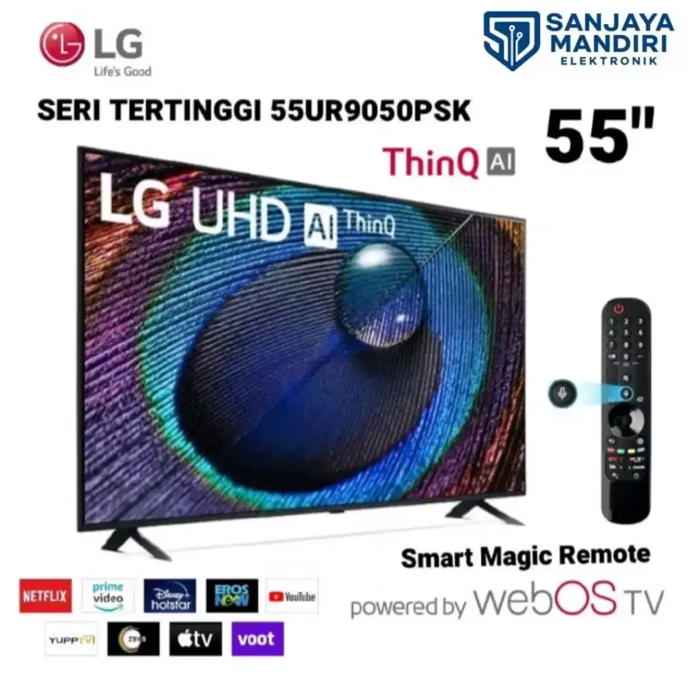SERI TERTINGGI! LG Real 4K Smart TV 55UR9050PSK - ThinQ AI MagicRemote