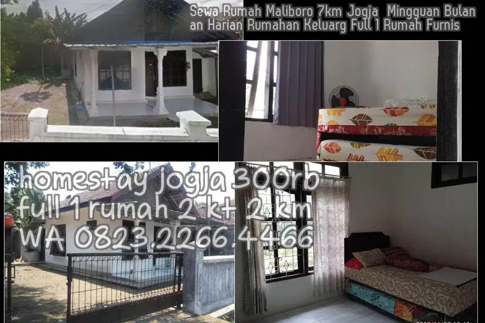 Sewa Rumah Maliboro 7km Jogja  Mingguan Bulanan Harian Rumahan Keluarg