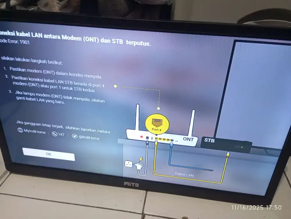 tv led mito 24 analog+ stb tv digital nya siap pakai