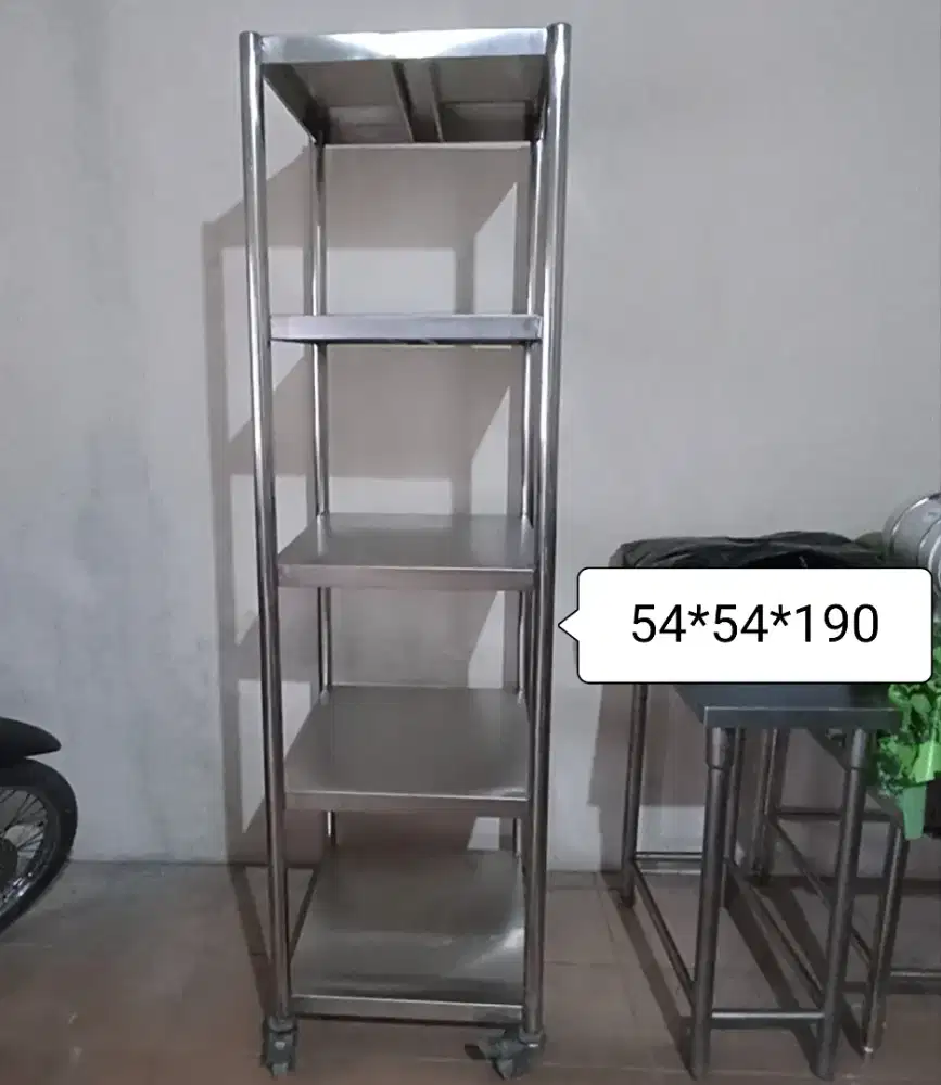 Meja stainless kecil susun 5