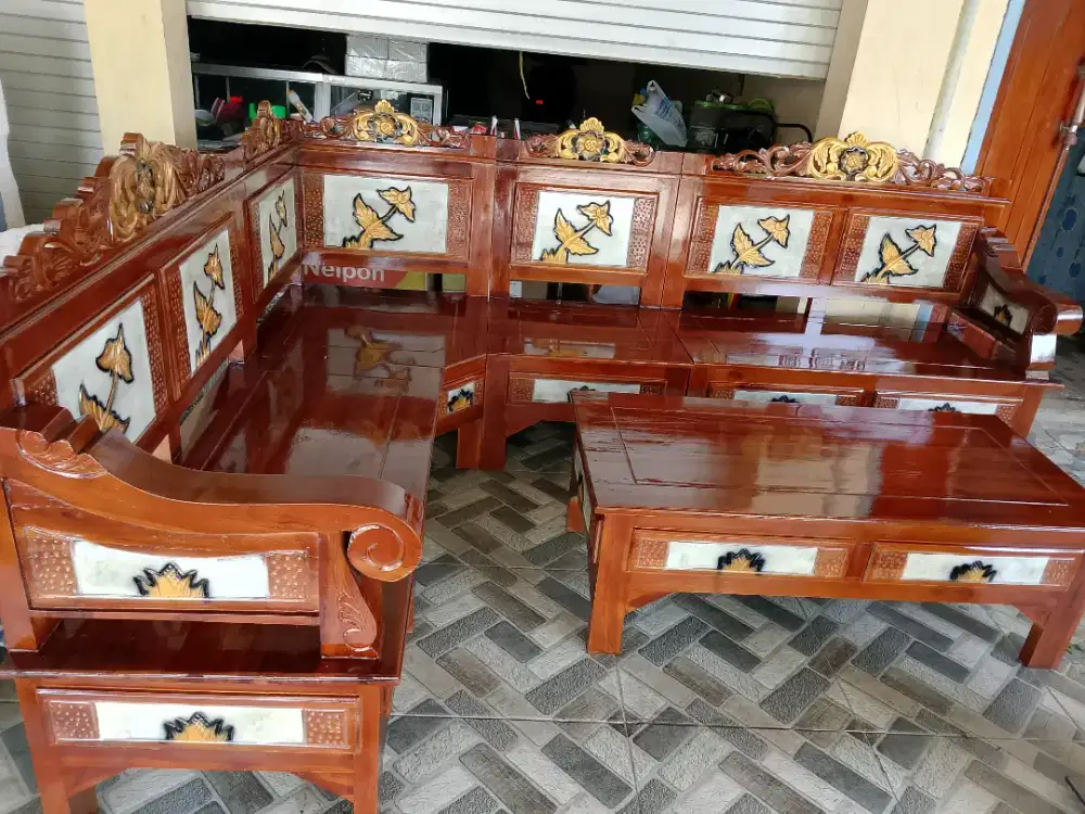 Kursi Sudut/Kursi Pojok Bagong Kayu Jati