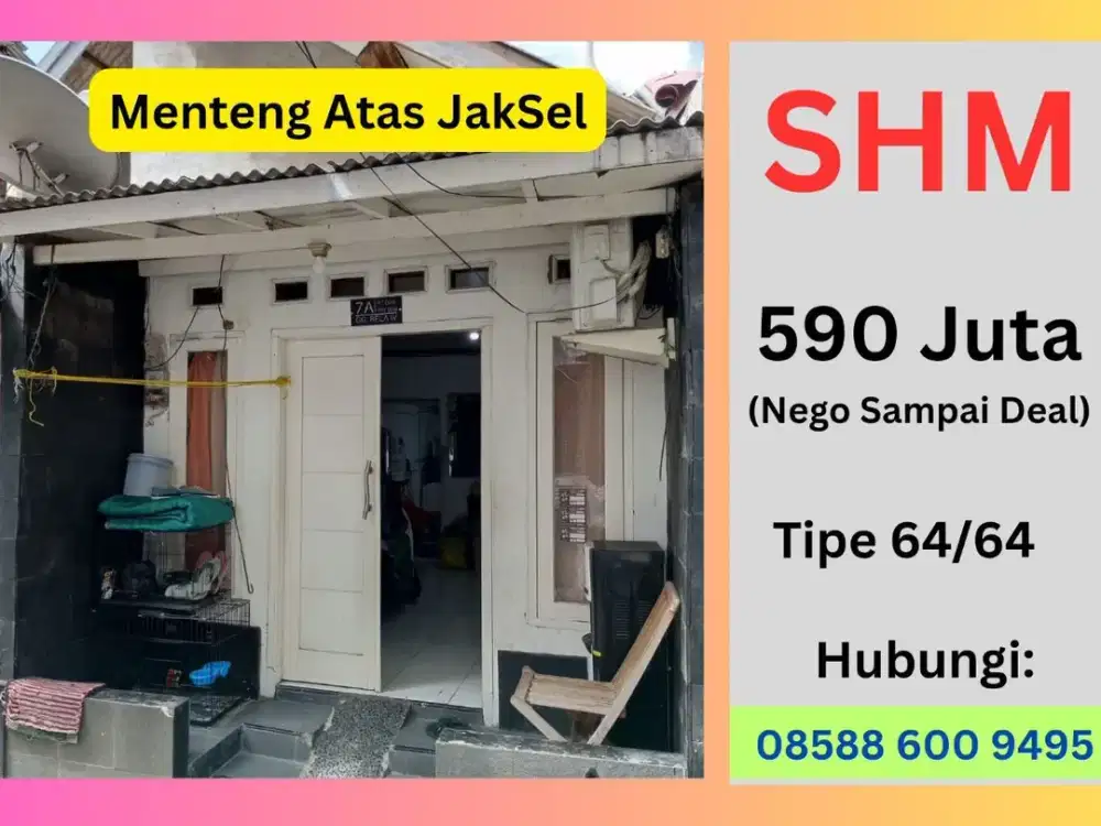 Rumah Dijual SHM Menteng Atas Jakarta Selatan Dekat Kota Kasablanka, Sudirman, Manggarai, Kuningan, Tebet, Akses Tol dan Transportasi Umum
