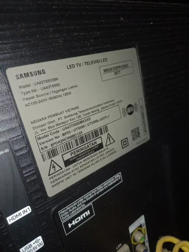 Dijual smart tv samsung