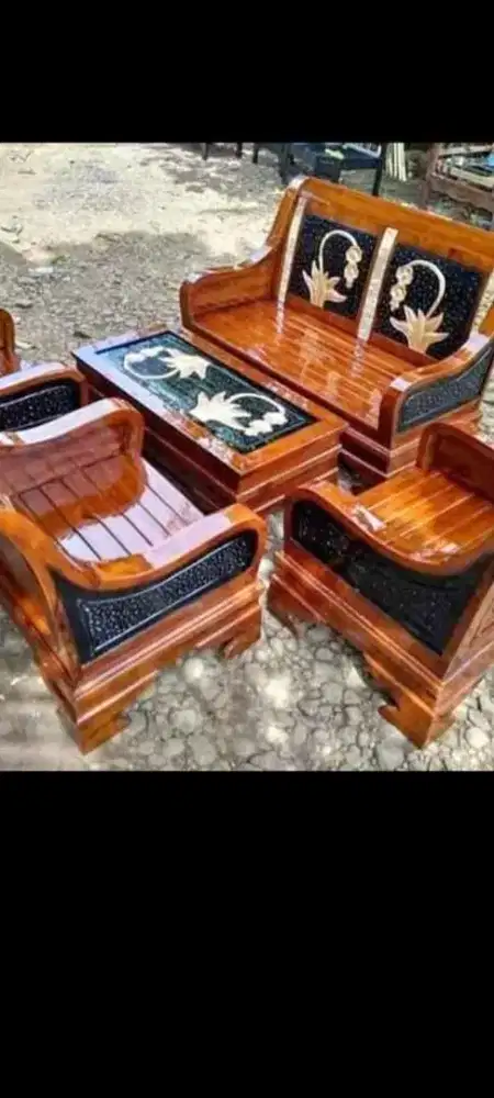 Kursi Semut 3111 + Meja Kayu Jati