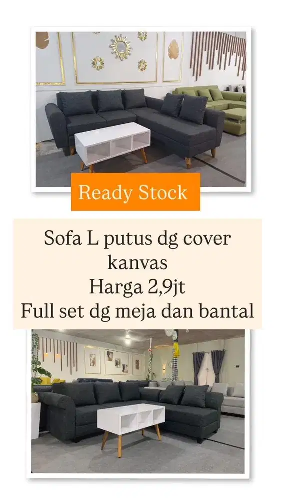 Sofa L ready komplit
