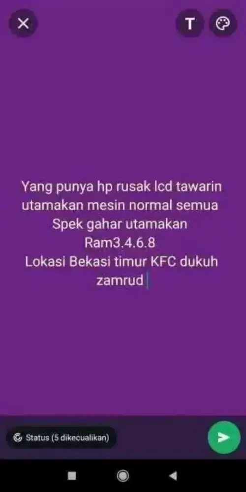 Nyari hp rusak lcd tc ancur