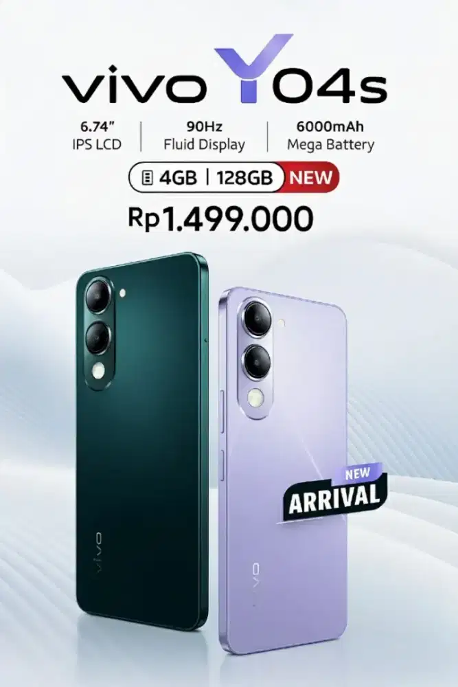 PROMO NEW VIVO Y04S 4+4/46 & 128 GB TAHAN BANTING & TAHAN HUJAN