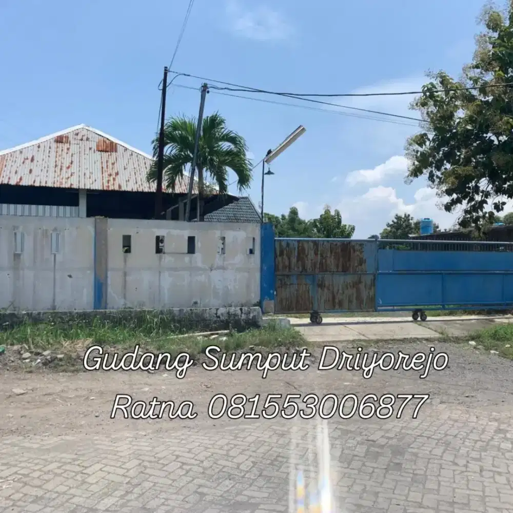 Dijual Gudang Sumput Driyorejo dekat tol sumo