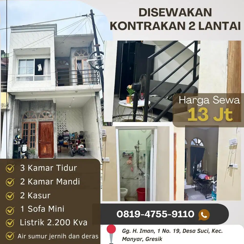 DISEWAKAN SEGERA KONTRAKAN 2 LANTAI FULL FURNISHED