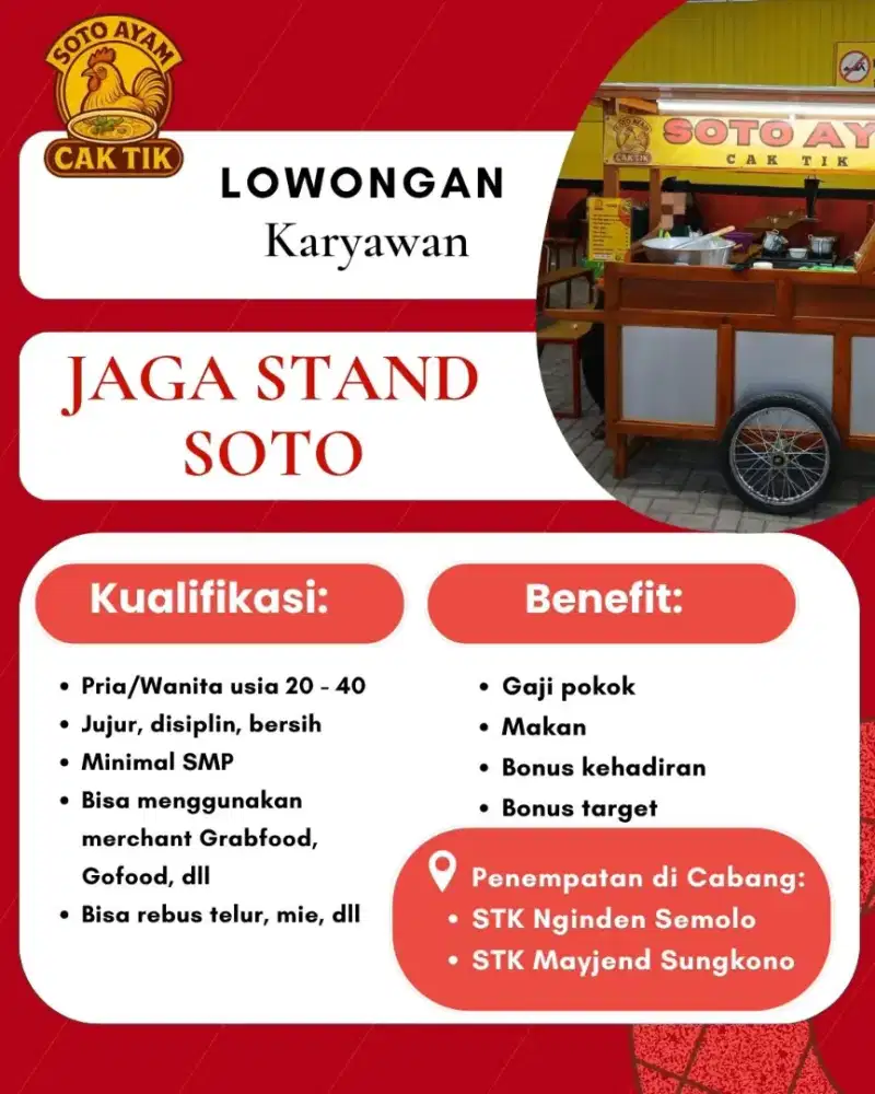 Lowongan Jaga Stand Soto
