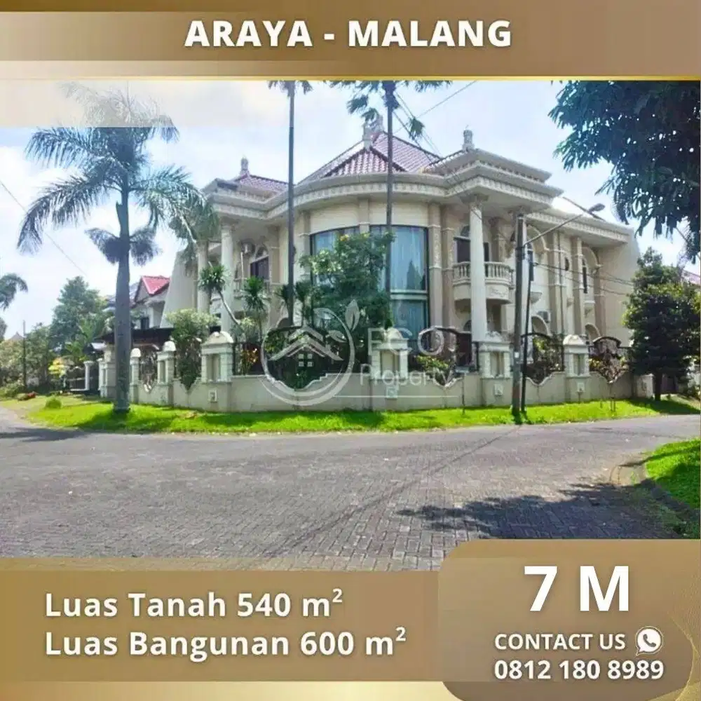 Rumah Mewah Pojok Full Furnished Araya Area Kotamadya