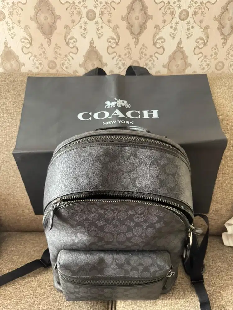 Jual Cepat Coach Backpack Charcoal ( Authentic Original 100% Fullset )
