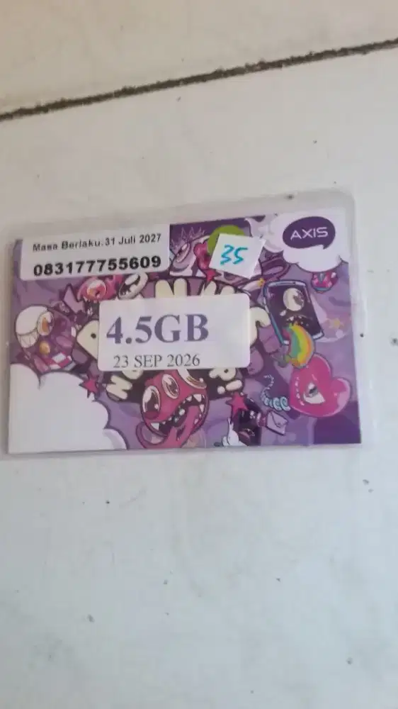 Kartu Perdana Axis 4,5GB  full fresh
