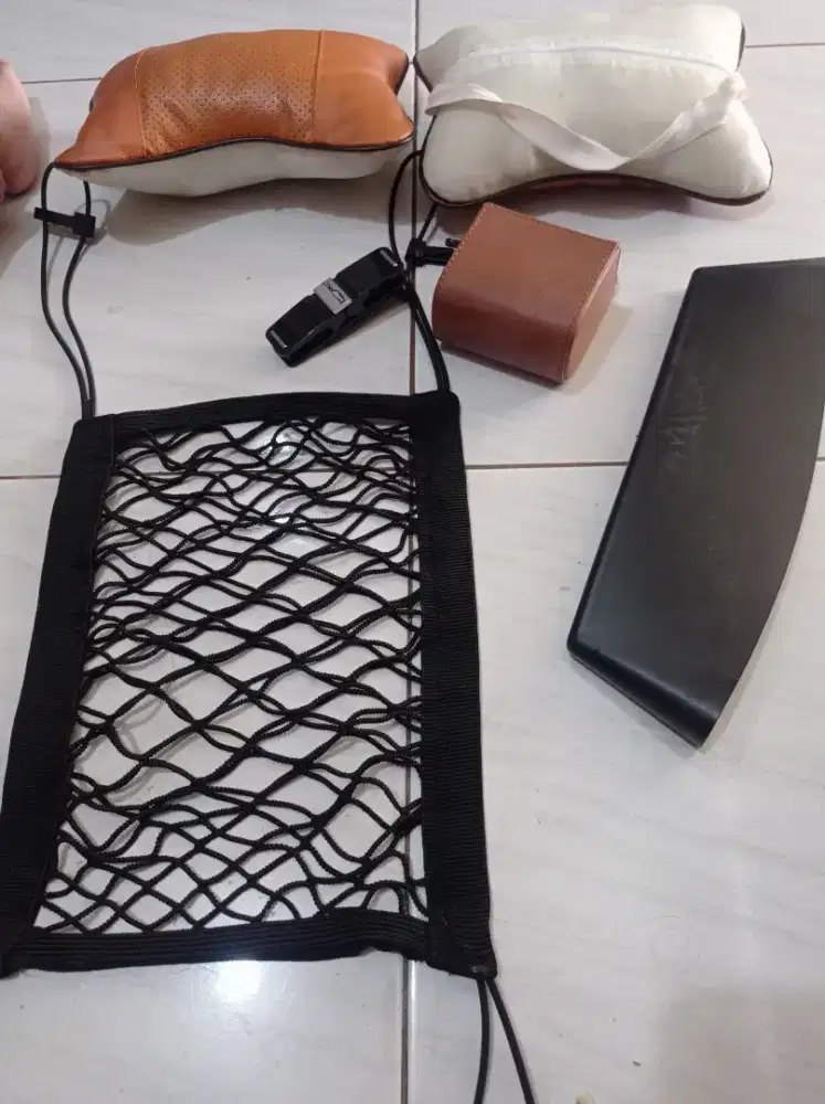 Aksesoris Mobil Jaring, Bantal Headrest, Tempat kacamata, selipan jok