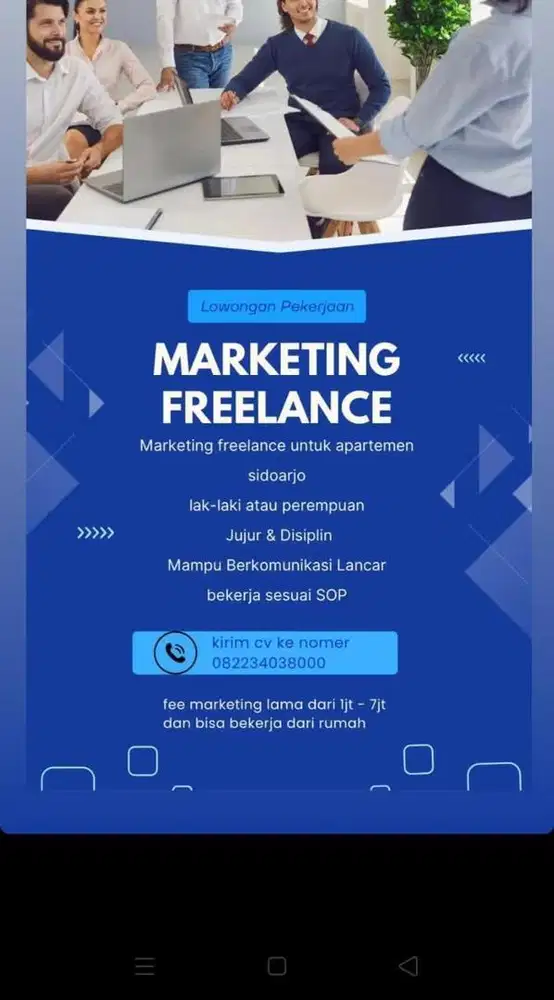 Marketing freelance apartemen prospero sidoarjo