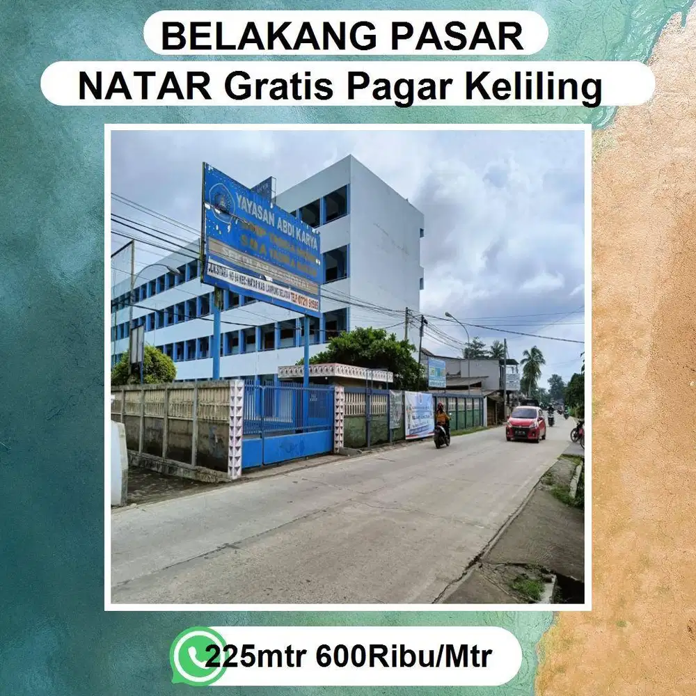 TANAH DEKAT PASAR NATAR DAN BANDARA RADEN INTAN COCOK UNTUK HUNIAN