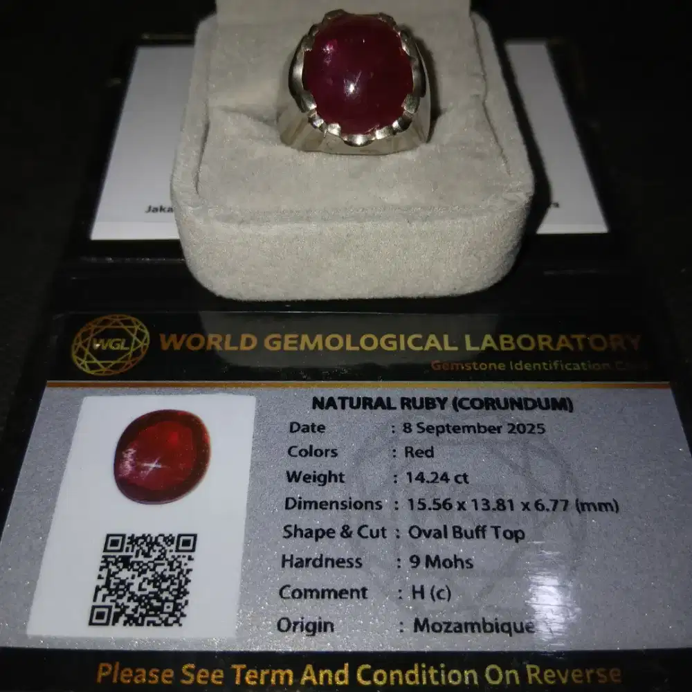 Natural Ruby Corundum - Pigeon Blood, Silver Ring