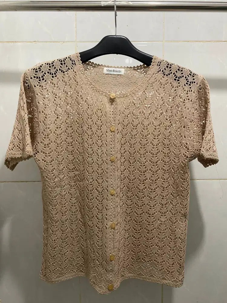 Cardigan Rajut (Knitted Cardigan / Crochet Cardigan) COKLAT