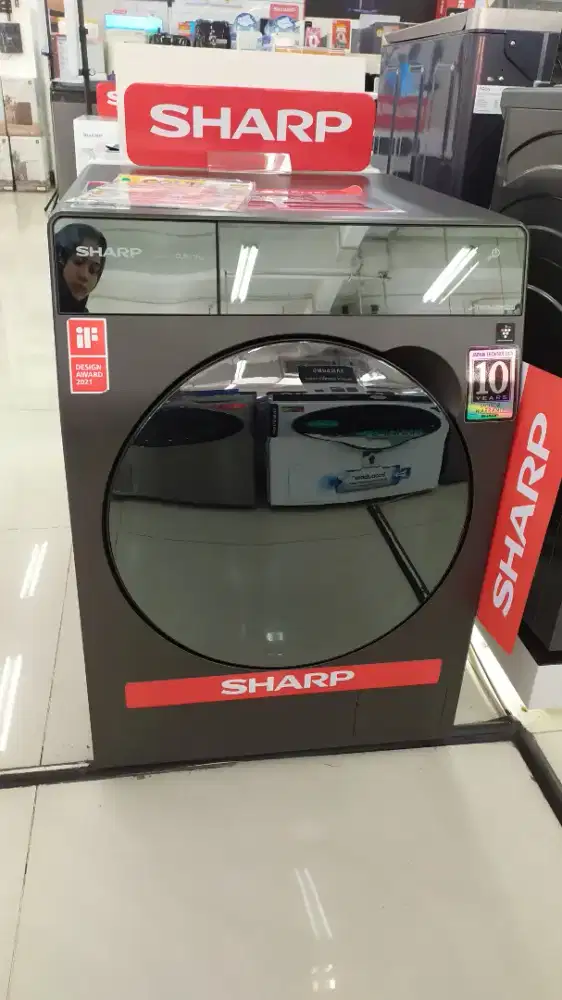 MESIN CUCI SHARP WASHER DRYER FRONT LOADING 10.5 kg