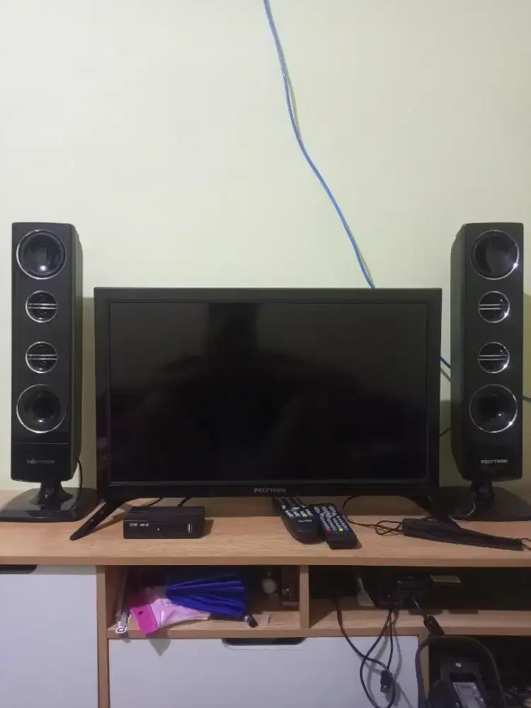 TV Polytron 24inc, soundbar cinema dan PS 2 HDD 320gb