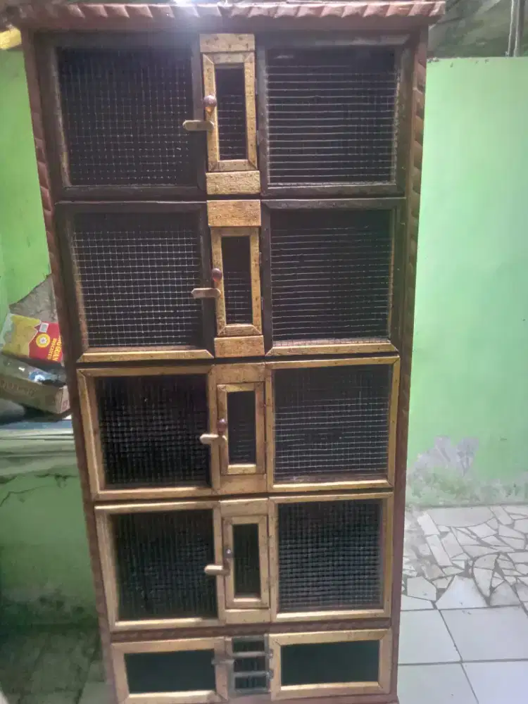 Kandang burung ternak/ombyokan 4 pintu(4 plong)