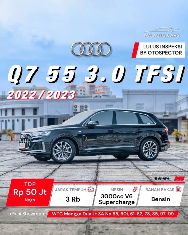 [KM 5 RB] Like New Audi Q7 55 TFSI 3.0 Quattro 2023 NIK 2022