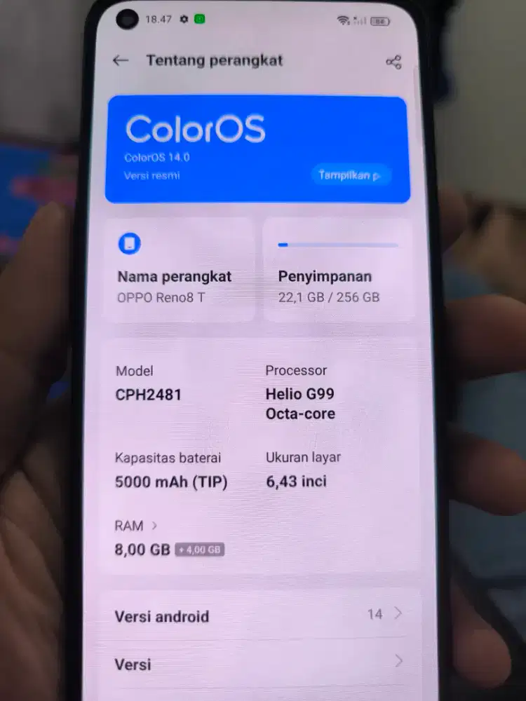 Oppo Reno 8t 256 GB 4g