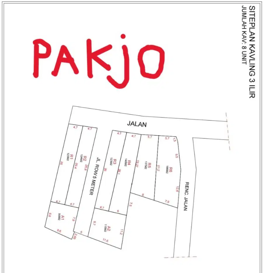 Dijual Tanah JL Inspektur Marzuki PAKJO