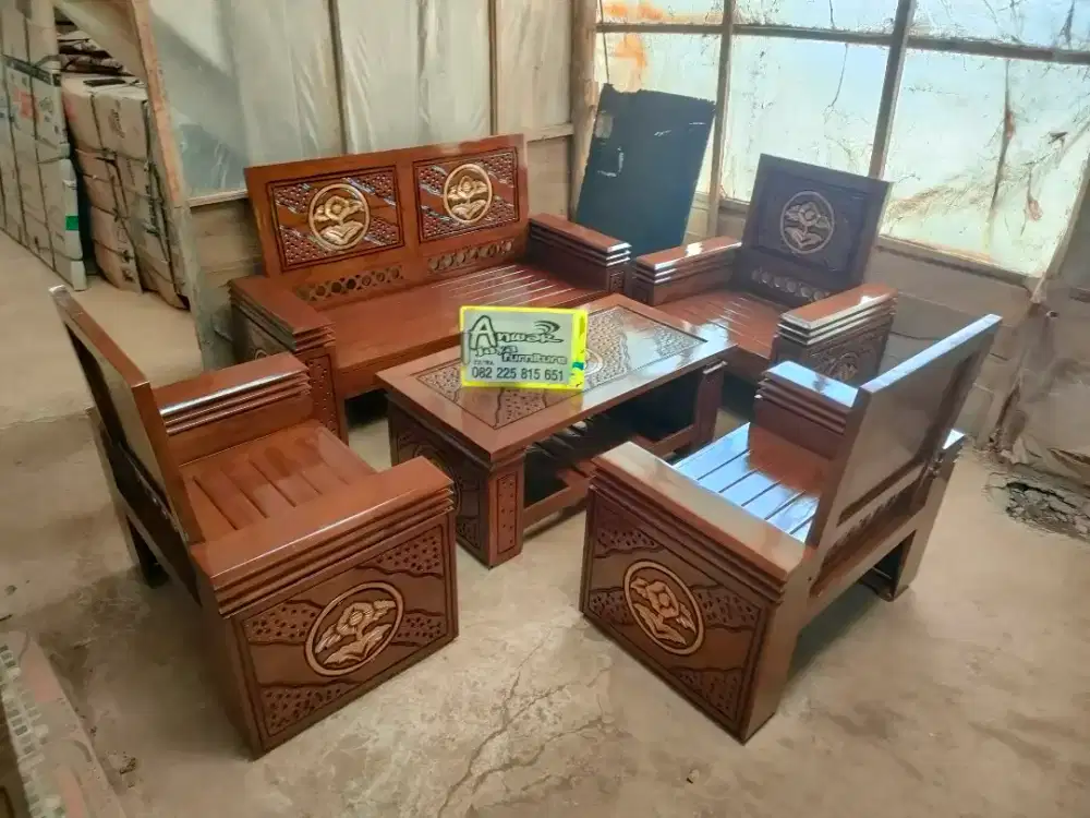 Kursi tamu bangku minimalis full kayu jati