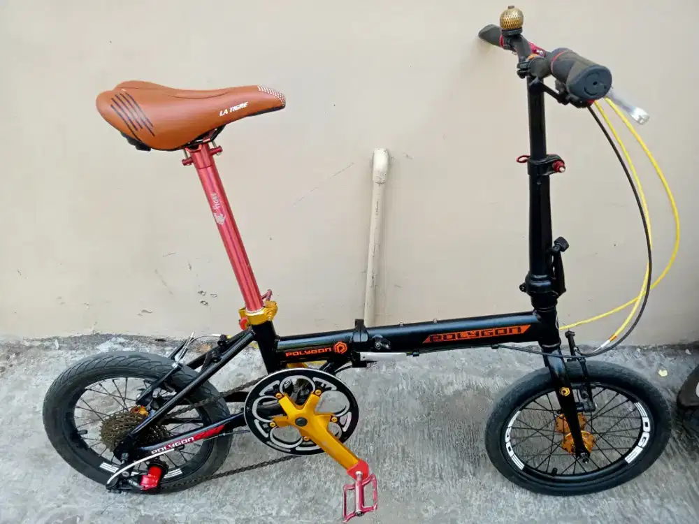 Sepeda lipat Polygon Jadul ukuran 16 Bahan Alloy Sudah Upgrade 9speed