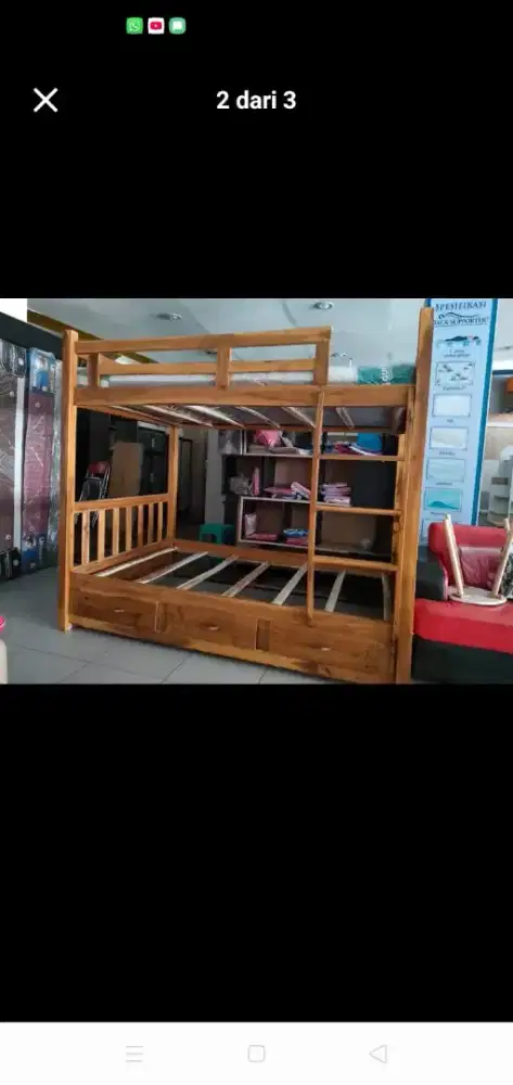 Dipan Tingkat Kayu Jati 120x200