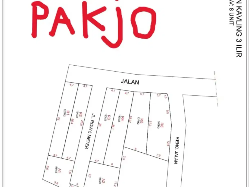 Dijual Tanah JL Inspektur Marzuki PAKJO