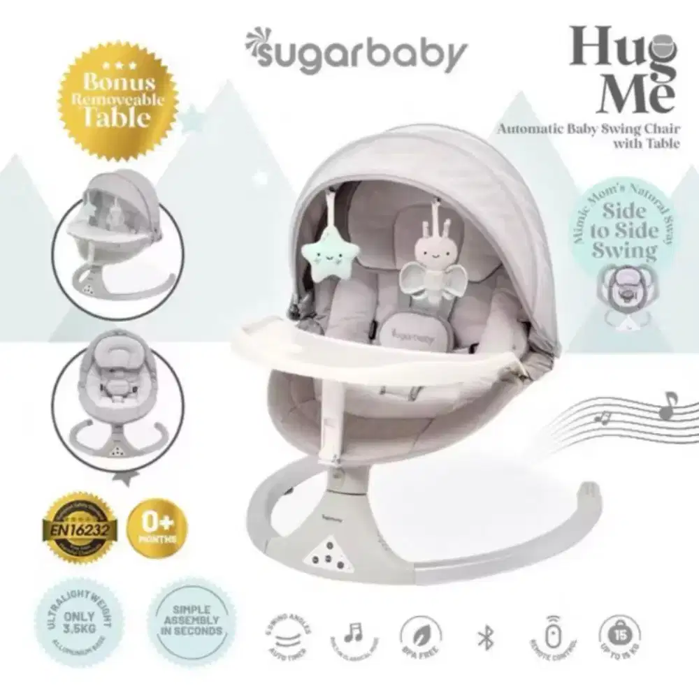 Dijual Bouncer Sugarbaby Hug Me (Aautomatic Swing Chair with Table)