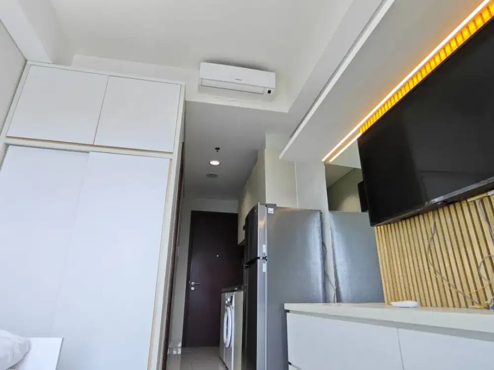 Apartemen Puri Mansion Disewakan Tipe Studio Favorit 21 m2 Kondisi Furnish Interior Estetik Senada Harga Termurah 24 Juta/Tahun