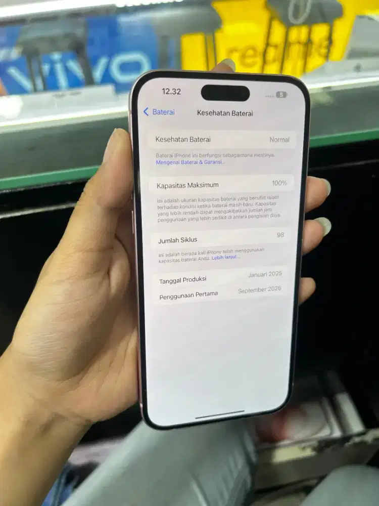 Iphone 15 plus/128 pink garansi on sept 2026 bh100