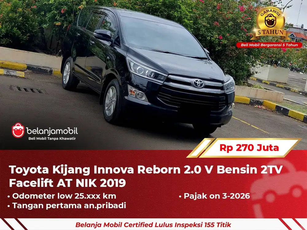 [ GARANSI 5TH ] Toyota Kijang Innova Reborn V Bensin 2019 2020 Hitam