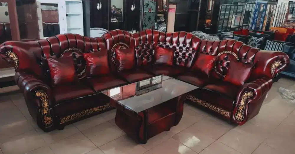 Sofa Selini Sudut/Sofa Raja Kancing Pojok