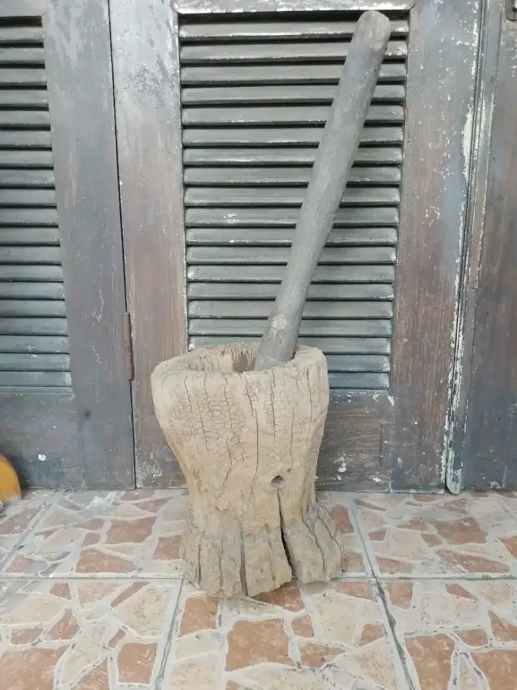 Lumpang jati erosi + alu