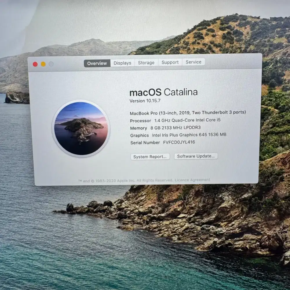 Macbook Pro 2019 core i5 Ram 8 Ssd 1 Tb
Layar 13 inch Space Grey Full