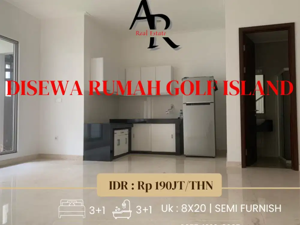 Disewa rumah golf island 8x20 rapih banget